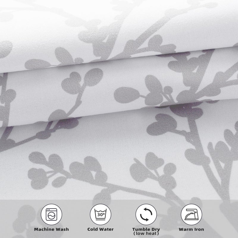 DriftAway Gray and White Shabby Chic 18 Inch Blackout Valances for Windows Bedroom Living Room Rod Pocket Farmhouse Tree Branch Short Topper 1 Panel - Image 3